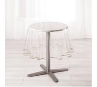 Nappe Ronde Cristal ""Garden"" 180cm Transparent & Taupe