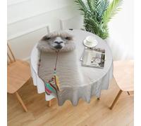 Nappe ronde de 152,4 cm en polyester pour tables rondes de 50,8 à 119,4 cm | Nappe imprimée lama pour cuisine, salle à manger, extérieur, patio, fête, décoration