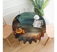 Nappe ronde de 152,4 cm - Résistante aux taches - Lavable - Infroissable - Facile à nettoyer - Décoration moderne de style rustique pour fête, pique-nique, maison et cuisine
