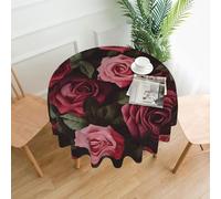 Nappe ronde de 152,4 cm - Résistante aux taches - Lavable - Infroissable - Facile à nettoyer - Décoration moderne de style rustique pour fête, pique-nique, maison et cuisine