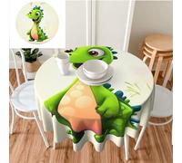 Nappe ronde de 152,4 x 152,4 cm - Nappe d'automne à imprimé de dinosaures mignons - Imperméable - Résistante - Nappe de table de mariage - Nappe lavable pour cuisine, camping, pique-nique