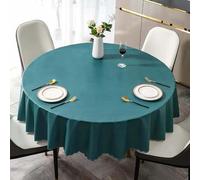 Nappe Ronde De 240 Cm, Nappe en Polyester Résistant à L’Eau Et Aux éclaboussures, Housse De Table Lavable, Nappe en PVC pour Table Ronde, Green, 120cm