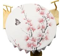 Nappe ronde de style rustique - Réutilisable - Résistante à la chaleur - Pour salle à manger, cuisine, intérieur ou extérieur - 91,4 cm