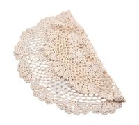 Nappe ronde décorative en dentelle, 50 cm, design vintage au crochet pour tables à manger, cafés et arrière-plans d'artisanat (blanc)