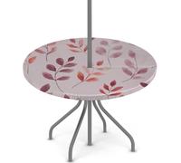 Nappe ronde d'extérieur avec trou de parapluie et fermeture éclair, nappe ajustée avec élastique, imperméable et facile à nettoyer, pour tables de 91,4 à 111,8 cm
