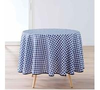 Douceur d'Intérieur Nappe ronde Vichy bleu Polyester fils teints Ø 180 cm