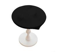 Nappe ronde effet cuir extensible, imperméable, facile à nettoyer, résistante aux taches, pour fête de mariage, salle à manger, 70 cm (noir, 70 cm)