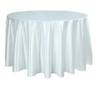 Nappe ronde élégante en soie pour mariage, nappe de table blanche, décoration de table en tissu pour banquet, restaurant, fête de mariage, événement, linge de table