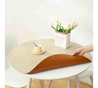 Nappe ronde en cuir écologique, ensemble de sets de table nordiques en cuir PVC, nappe ronde de 2 mm d'épaisseur (diamètre 105 cm) - Durable, élégant, imperméable, facile à nettoyer