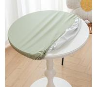 Nappe ronde en cuir synthétique imperméable de 60 cm de diamètre, conçue pour une protection contre la chaleur et un ajustement sûr pour maintenir la propreté et l'état de la table (vert)
