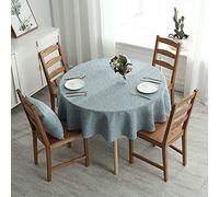 Nappe ronde en lin robuste de 150 cm, lavable, pour cuisine et salle à manger, décoration élégante pour tables rondes
