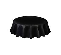 Nappe ronde en plastique noir 213 cm - Noir