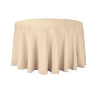 Nappe Ronde en Polyester Blanc/Noir/Rouge/Vert/Bleu/Or, Nappe Solide for fête de Mariage, Couverture de Table, décoration de Maison(Champagne,Diameter 240cm)