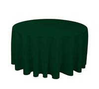 Nappe Ronde en Polyester Blanc/Noir/Rouge/Vert/Bleu/Or, Nappe Solide for fête de Mariage, Couverture de Table, décoration de Maison(Dark Green,Diameter 160cm)