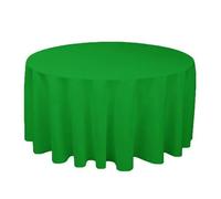 Nappe Ronde en Polyester Blanc/Noir/Rouge/Vert/Bleu/Or, Nappe Solide for fête de Mariage, Couverture de Table, décoration de Maison(Green,Diameter 240cm)