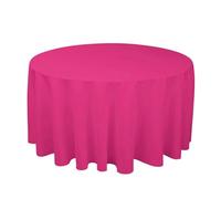 Nappe Ronde en Polyester Blanc/Noir/Rouge/Vert/Bleu/Or, Nappe Solide for fête de Mariage, Couverture de Table, décoration de Maison(Rose Red,Diameter 180cm)