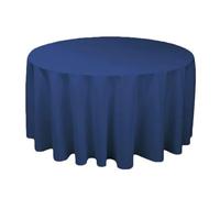 Nappe Ronde en Polyester Blanc/Noir/Rouge/Vert/Bleu/Or, Nappe Solide for fête de Mariage, Couverture de Table, décoration de Maison(Deep Blue,Diameter 220cm)