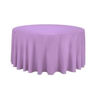 Nappe Ronde en Polyester Blanc/Noir/Rouge/Vert/Bleu/Or, Nappe Solide for fête de Mariage, Couverture de Table, décoration de Maison(Light Purple,Diameter 220cm)