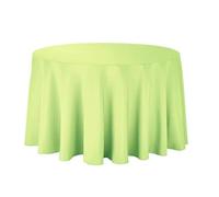 Nappe Ronde en Polyester Blanc/Noir/Rouge/Vert/Bleu/Or, Nappe Solide for fête de Mariage, Couverture de Table, décoration de Maison(Light Green,Diameter 200cm)