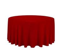 Nappe Ronde en Polyester Blanc/Noir/Rouge/Vert/Bleu/Or, Nappe Solide for fête de Mariage, Couverture de Table, décoration de Maison(Red,Diameter 200cm)