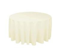 Nappe Ronde en Polyester Blanc/Noir/Rouge/Vert/Bleu/Or, Nappe Solide for fête de Mariage, Couverture de Table, décoration de Maison(White,Diameter 140cm)