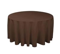 Nappe Ronde en Polyester Blanc/Noir/Rouge/Vert/Bleu/Or, Nappe Solide for fête de Mariage, Couverture de Table, décoration de Maison(Dark Brown,Diameter 180cm)