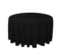 Nappe Ronde en Polyester Blanc/Noir/Rouge/Vert/Bleu/Or, Nappe Solide for fête de Mariage, Couverture de Table, décoration de Maison(Gold2,Diameter 200cm)