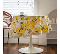 Nappe ronde en polyester pour cuisine, salle à manger et terrasse, style léger et frais, parfaite pour la décoration d'été et la salle à manger rustique