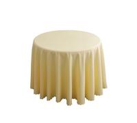 Nappe Ronde en Polyester pour décoration de Mariage, Couleur Unie, pour hôtel, événements, Salle de réunion, dîner, fête d'anniversaire, Vacances, crème, 240 cm