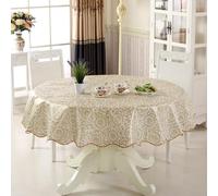 Nappe ronde en PVC avec tissu non tissé résistant à la chaleur, imperméable, pour table de salle à manger et cuisine, pour table de 4 ou 6 places, motif tournesol doré, rose ou tournesol (doré (152 cm