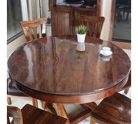 Nappe ronde en PVC de 119,4 cm de diamètre, 2 mm d'épaisseur, imperméable, antidérapante, nappe de table en plastique transparent pour salle à manger et utilisation en extérieur, durable, facile à