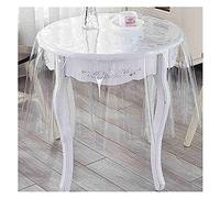 Nappe ronde en PVC de 238,8 cm, transparente, imperméable, en plastique souple, pour buffet, fête, facile à nettoyer, 0,25 mm d'épaisseur