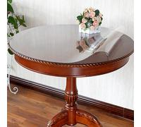 Nappe ronde en PVC transparent - Diamètre 120 cm - Film de table transparent - 2 mm d'épaisseur (2 mm givrée, Ø 90)