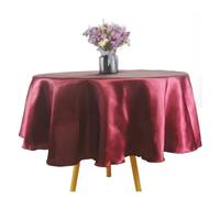 Nappe ronde en satin pour fête de mariage, anniversaire, restaurant, maison, salle à manger, 260 cm, rouge vin, décoration élégante d'événement