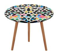 Nappe ronde en spandex à paillettes, pois arc-en-ciel, imperméable, élastique et lavable, avec bords élastiques, idéale pour les tables de pique-nique, le camping et les repas en intérieur et en ext