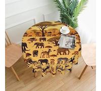 Nappe ronde en tissu motif animaux de prairie africaine de 152,4 cm - Décoration de maison de vacances - Pour fête à la maison, buffet, fête