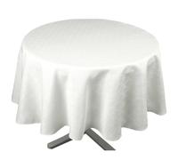 Home Maison - Nappe Ronde Extérieure Esprit Bord de Mer - Polyester Enduit - Anti-Taches et Imperméable - Idéale pour Jardin et Cuisine - Accueille 4 à 6 Convives - Ø 160 cm - Écru