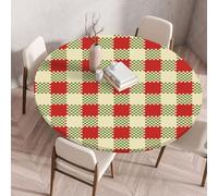 Nappe ronde Festival New Year avec bordure élastiquée housse de protection ajustée lavable à l'eau résistante à l'huile Nappe de Noël pour la cuisine le camping les pique-niques et l'extérieur