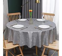 Nappe ronde imperméable de 200 cm, épaisse, anti-taches, infroissable, lavable pour la maison, les fêtes, les événements et une utilisation quotidienne
