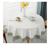 Nappe ronde imperméable en cuir PU 260 cm - Motif floral - Décoration de table pour table basse - Protection contre les taches - Accessoire élégant pour salle à manger