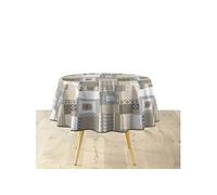 Douceur d'Intérieur Nappe ronde en PVC Costa Beige 1D 160 cm