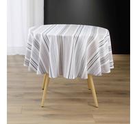 Nappe Ronde Imprimé "Melina" 180cm Gris