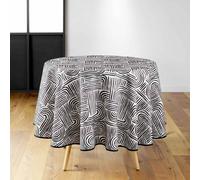 Nappe Ronde Imprimé "Pandore" 180cm Noir
