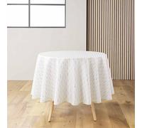 Douceur d'Intérieur Nappe ronde Piana Imprimé métallisé Polyester Ø 180 cm Naturel