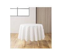 Douceur d'Intérieur Nappe ronde Piana Imprimé métallisé Polyester Ø 180 cm Naturel