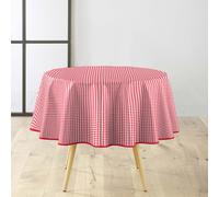 Nappes - Douceur d'Intérieur - VICHY - Polyester - 160cm - Blanc, Rouge