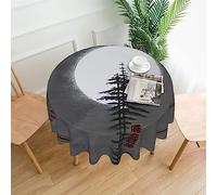 Nappe ronde Moon Pine Tree de 152,4 cm, résistante aux taches et infroissable, pour table à manger, fêtes et camping