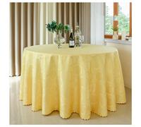 Nappe ronde noire en polyester lavable 260 cm pour banquets, mariages, buffets, camping et restaurants - Jaune élégant pour toutes les occasions