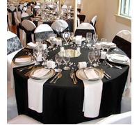 Nappe ronde noire Tissu 300cm mariage
