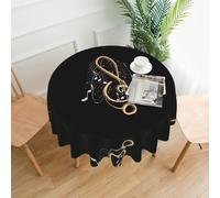 Nappe ronde résistante à l'eau de 152 cm, nappe de table de salle à manger infroissable pour décoration de café, fête de mariage, nappe musicale colorée, protection de nappe circulaire pour événements